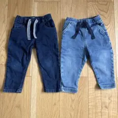 プチバトー　デニム　スウェットパンツ　２点セット