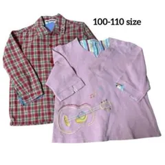 長袖シャツ2点セット　ギター刺繍付き famiria ミキハウス　100 110