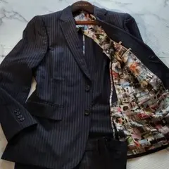 美品✨ポールスミス スーツ SOHO 裏地総柄 シルク素材 ゼニア ストライプのサムネイル