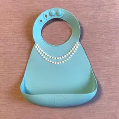 【美品】make my day シリコンお食事エプロン ターコイズ