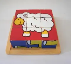 7-85.知育玩具 積み木 木製動物パズル ブロック 遊び おもちゃ子供