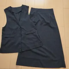 美品　ダークグレー スカートセットアップ☆