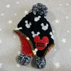 ミッキー　ニット帽　耳あて付き