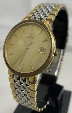 稼働 OMEGA デヴィル 腕時計 ゴールド デイト メンズ 薄型 3475 - メルカリ