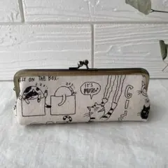 【受注製作】ハチワレ　コンパクトペンケース　筆箱 メガネケース　かぎ針収納