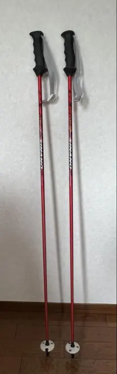 SINANO スキーポール (ストック) レッド カーボン 日本製