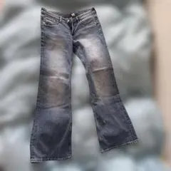 H&Mブーツカットデニム US8 ライトブルー