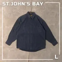 90s St. John’s Bay シャモアクロス シャツ L ネイビー