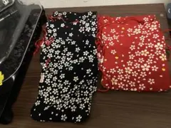 京乃雪　巾着袋のみ　ポーチ　花柄　小物入れ　ちりめん ×7つ