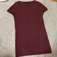 COMME CA ISM バーガンディ 半袖ニット M 最終お値下げ