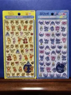 ボンボンドロップシール ミニ プーさん スティッチ ディズニー サンスター文具