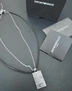 EMPORIO ARMANI エンポリオアルマーニ プレートネックレス 2連のサムネイル