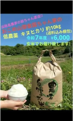 淡路島農家の爺ちゃん直送!御食国ちゃん家のキヌヒカリ玄米約10㎏(送料込み梱包)のサムネイル