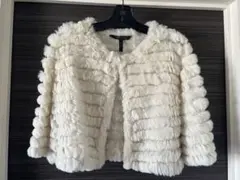 BCBG白ファーカーディガン【美品】