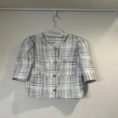 ツイード柄ショートジャケット