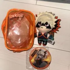 USJ ヒロアカ プラッシュ ケース バッジ セット　爆豪勝己