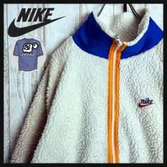 【即完売モデル】ナイキ☆ワンポイント刺繍ロゴボアフリースジャケット マルチカラー