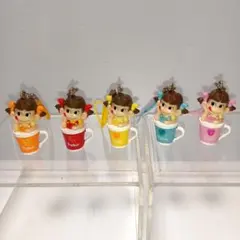 不二家 ペコちゃんストラップ マグカップ、鈴　10種コンプリートセットのサムネイル