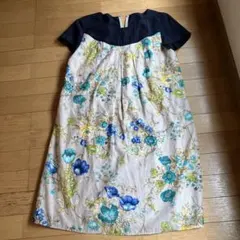PINORE花柄 半袖 チュニック ワンピースのサムネイル