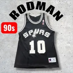 90s Champion製 スパーズ ロッドマン NBAユニフォーム40当時物M 超希少！90年代スパーズロッドマン チャンピオン製オーセンティック