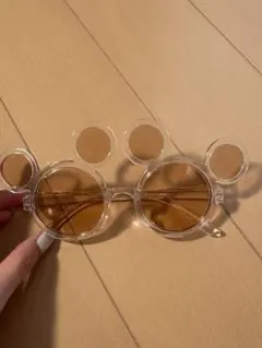 ミッキー型透明フレームサングラス