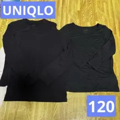 ユニクロ キッズ ヒートテック 120 3枚セット 極暖2枚・通常1枚 ブラック