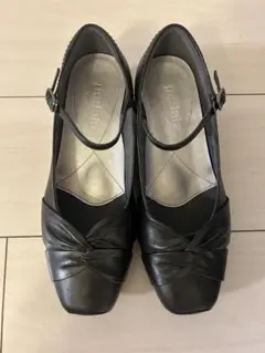 美品 asics pedala パンプス 23cm ブラック ストラップ 幅広