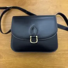 希少✨️入手困難 ランバン レザーショルダーバッグ ネイビー 濃紺 