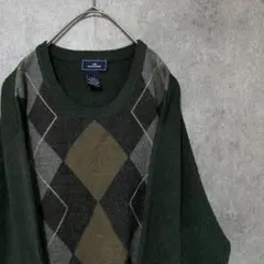 90s vintage 柄ニット　アーガイル　セーター　メンズ　M 古着　Y1