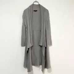 n1396【ボナジョルナータ】ドレープ ロングカーディガン ラメ ニット グレーのサムネイル