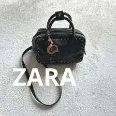 ZARAスタッズ付き黒ショルダーバッグ