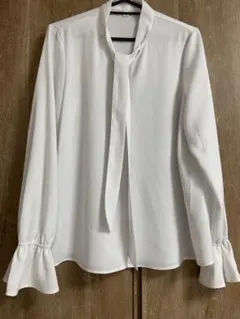 ボウタイブラウス Z+E ホワイト M 長袖