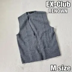 【レナウン】EX-Club ケーブルニットベスト 上質ウール M グレー メンズ