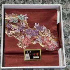 登録 みやび帯 作り帯 赤色 花柄 金糸 和装 着物　軽装帯のサムネイル