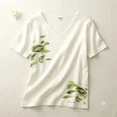 ＊自由区 半袖 Tシャツ ホワイト ボタニカル サイズ40のサムネイル