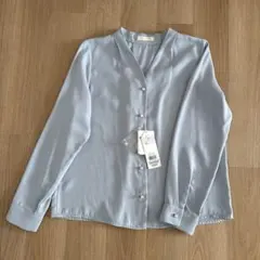 新品・タグ付き AG by aquagirl パールボタンブラウス・ブルー