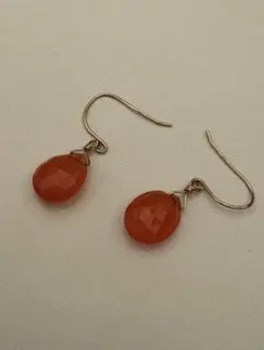 K10オレンジ天然石ピアス