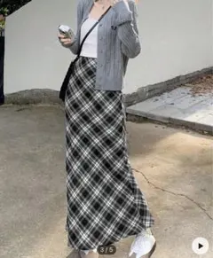 SHEIN ハイウエストスリット チェックカジュアルバケーション ミニスカート