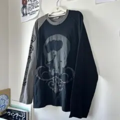 【00s】 skull long t-shirt y2k archive 刺繍