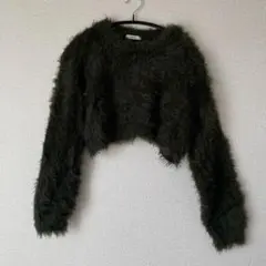 MURUA オリーブグリーン クロップドセーター