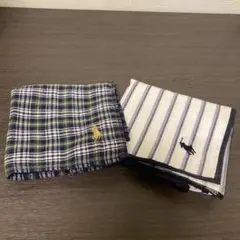 【USED】POLOチェック柄、ストライプ柄ハンカチセット