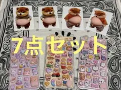 7点セット ぷくぷくシール 立体ステッカーデコ シール帳 おしりシール　柴犬