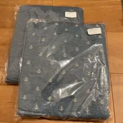 CHECK&STRIPE スムースニットセット ライトブルー