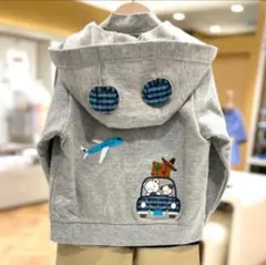 ファミリア フード付きパーカー 80 綿100％ フード取り外し可 キッズ