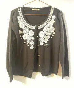 カーディガン　レース　花柄　レディーストップス　Mサイズ　axes femme