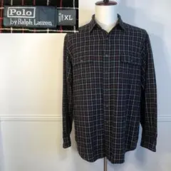 【黒ネル】90s ラルフローレン フランネルシャツ Ralph Lauren
