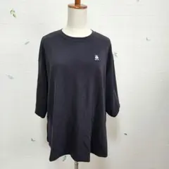 【LOGOS DAYS】クマ刺繍 黒 クルーネック Tシャツ 半袖