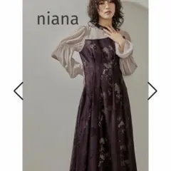 【美品✨】niana アシンメトリータックドレス Aライン オケージョンドレスS