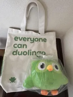 【非売品！劇レア】 Duolingo トートバッグ & Duoぬいぐるみセット