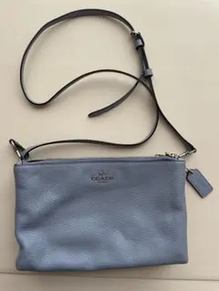 COACH ショルダーバッグ カメラバッグ 水色 レザー 希少カラー 